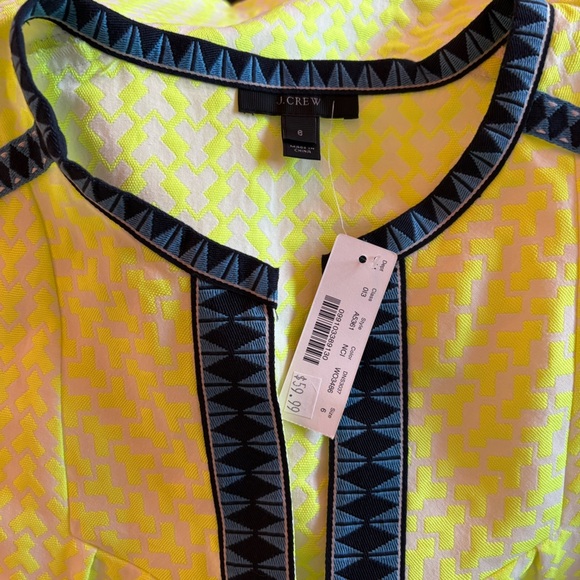 J.Crew Neon Arrow Print Shift  Embroidery Dress With Pockets Size 6 - Picture 11 of 12
